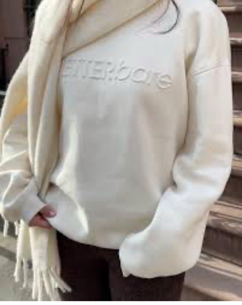 BareMinerals Exclusive BETTERbare Sweatshirt Winter White Embossed Logo Sz M Coz